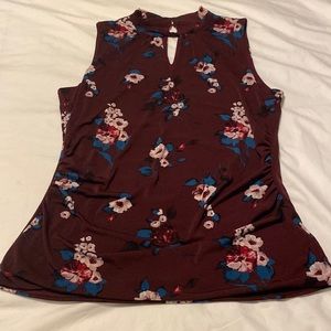 WHBM Blouse with keyhole neck and ruching